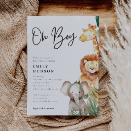 Oh Boy Safari Invitación a Baby Shower