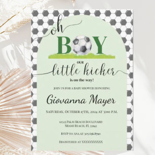 Oh Boy Soccer Boy Invitación de Baby Shower