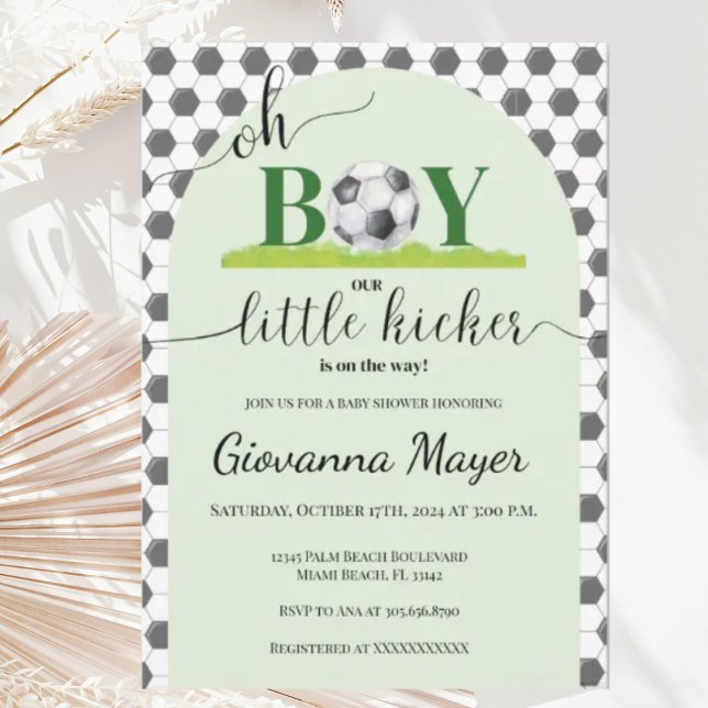 Oh Boy Soccer Boy Invitación de Baby Shower (Subido por el creador)