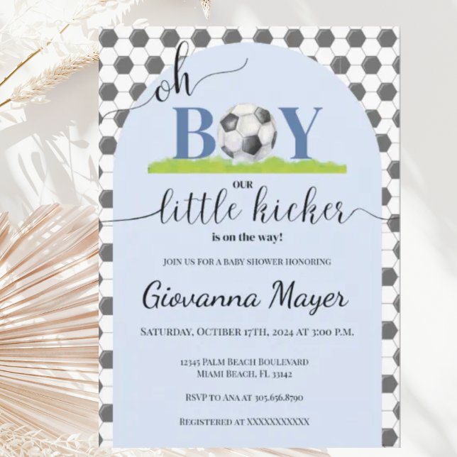 Oh Boy Soccer Boy Invitación de Baby Shower (Subido por el creador)
