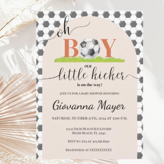 Oh Boy Soccer Boy Invitación de Baby Shower (Subido por el creador)