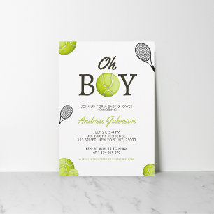 Oh Boy Tennis Invitación a Baby Shower