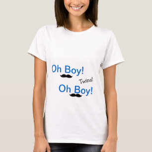 Oh Boy Twins graciosa camiseta de maternidad