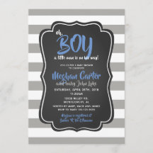 Oh Boy, un poco Man Baby Shower invitaciones azule