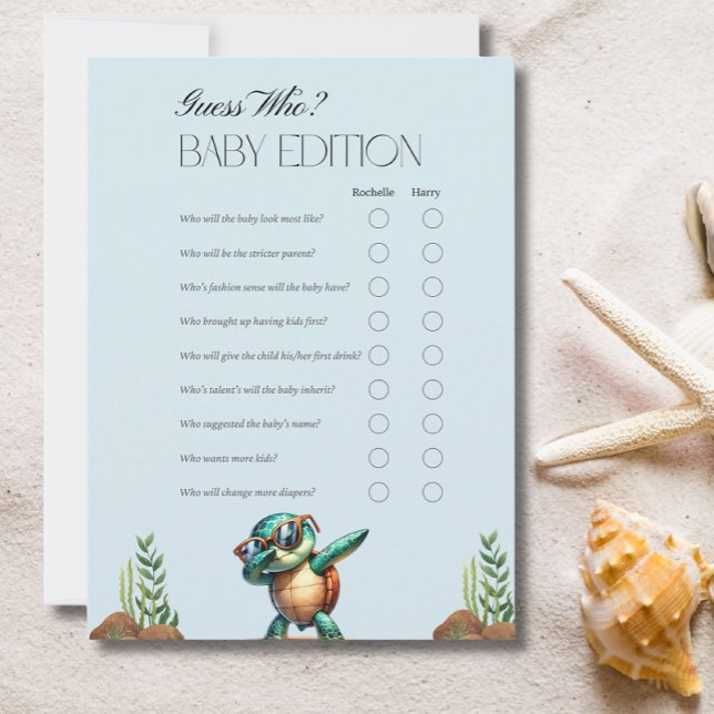 Oh Boy Under Sea Turtle Tarjeta De Juego De Baby S (Subido por el creador)