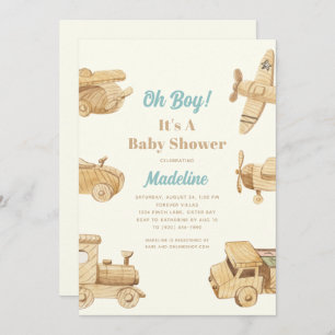 Oh Boy Wooden Toys Invitación de Baby Shower