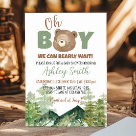 Oh Boy Woodland osos invitación de Baby Shower