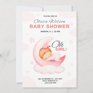 oh chica elegante bebé invitación a ducharse