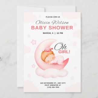 oh chica elegante bebé invitación a ducharse