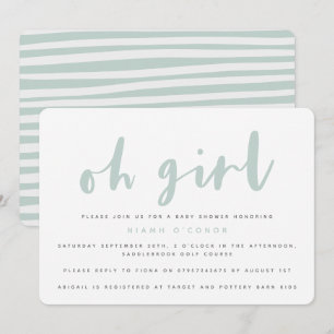Oh chica, invitación del fiesta de fiesta de
