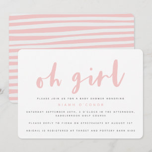 Oh chica, invitación del fiesta de fiesta de