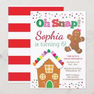 Oh Chica Snap Gingerbread Invitación a Fiesta de C
