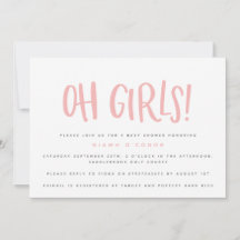 Oh chicas invitación a ducharse con un bebé gemelo