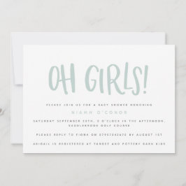 Oh chicas invitación a ducharse con un bebé gemelo