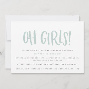 Oh chicas invitación a ducharse con un bebé gemelo