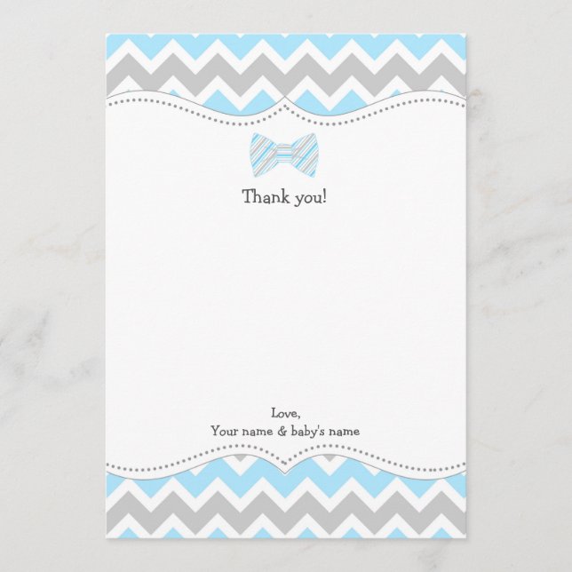 OH CHICO Bow Tie Boy Baby Shower gracias notas (Anverso)