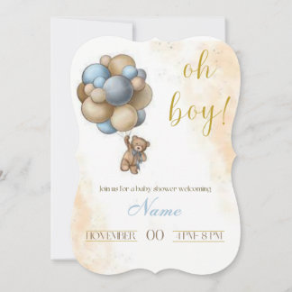 OH CHICO Ducha de bebé Invitación