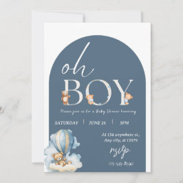 ¡Oh chico! Invitación a Baby Shower de Bear and Bl