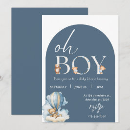 ¡Oh chico! Invitación a Baby Shower de Bear and Bl