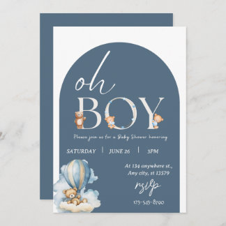¡Oh chico! Invitación a Baby Shower de Bear and Bl