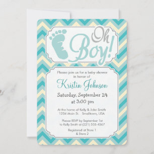 ¡Oh, chico! Invitación a Baby Shower de Chevron az