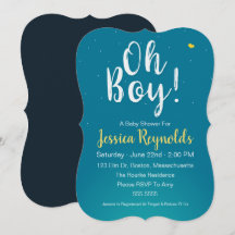 ¡Oh chico! - Invitación a la ducha Blue Baby Boy