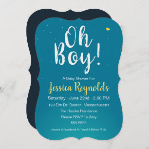 ¡Oh chico! - Invitación a la ducha Blue Baby Boy