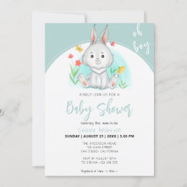 Oh, chico | Invitación Baby Shower a Conejo Conejo