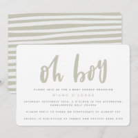 Oh chico, invitación de fiesta de baby shower (are