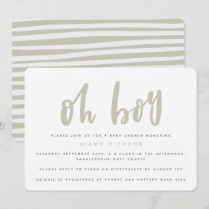 Oh chico, invitación de fiesta de baby shower (are