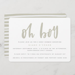 Oh chico, invitación para fiesta de bebé (arena)