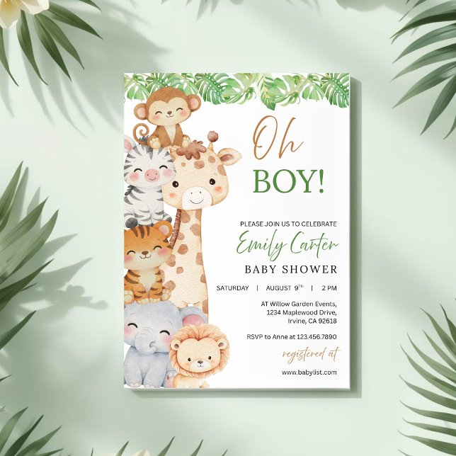 ¡Oh Chico! Invitación Safari para Baby Shower (Subido por el creador)