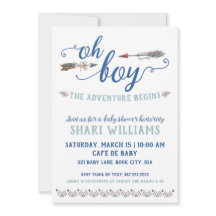 Oh chico, invitación tribal a Baby Shower
