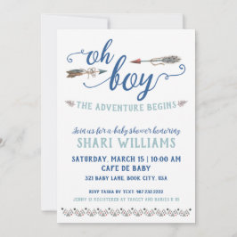 Oh chico, invitación tribal a Baby Shower