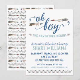 Oh chico, invitación tribal a Baby Shower