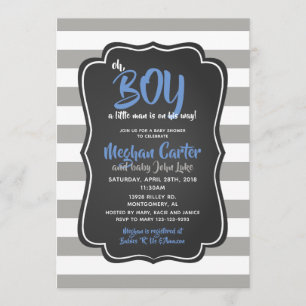 Oh chico un poco Man Baby Shower invitaciones azul