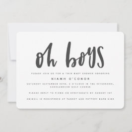 Oh chicos invitación a la ducha de bebé gemelos