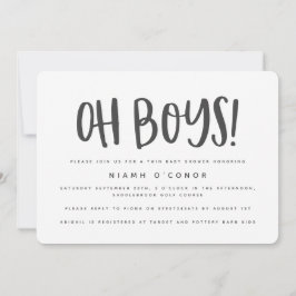 Oh chicos invitación a la ducha de bebé gemelos