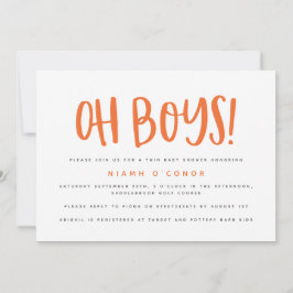 Oh chicos invitación a la ducha de bebé gemelos