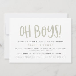Oh chicos invitación a la ducha de bebé gemelos