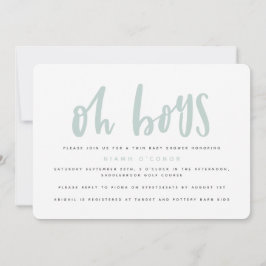Oh chicos invitación a la ducha de bebé gemelos