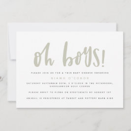 Oh chicos invitación a la ducha de bebé gemelos