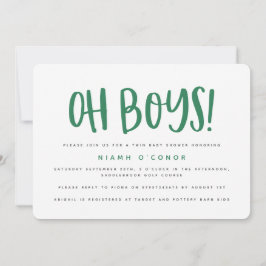Oh chicos invitación a la ducha de bebé gemelos