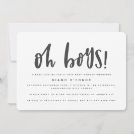 Oh chicos invitación a la ducha de bebé gemelos
