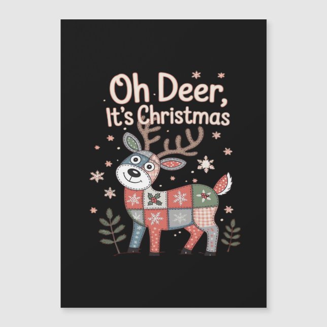 Oh Ciervo Es Navidad Cuadrados Miniatura de Patchw (Anverso)