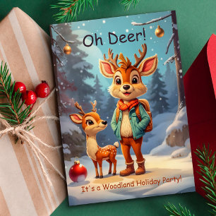 ¡Oh ciervo! Es un Navidad Fiesta de Woodland