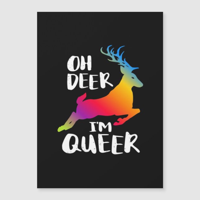 Oh Ciervo Orgullo Queer Estilo Artístico Mínimo  (Anverso)