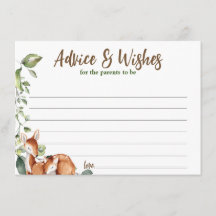 ¡Oh ciervo! Tarjeta de asesoramiento de Baby Showe