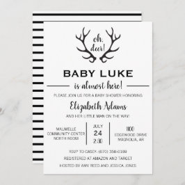 Oh Deer Baby Boy Shower Invitación