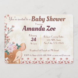 oh deer baby ducha / invitación de fiesta de cumpl